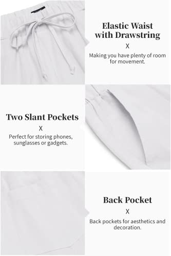 COOFANDY Men's 2 Pieces Cotton Linen Set Long Sleeve Henley Shirts Casual Beach Pants With Pockets Summer Yoga Outfits - Image 5