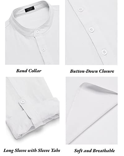 COOFANDY Men's 2 Pieces Cotton Linen Set Long Sleeve Henley Shirts Casual Beach Pants With Pockets Summer Yoga Outfits - Image 4