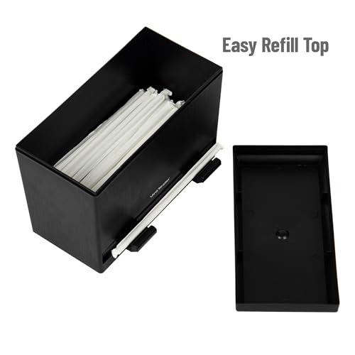 Mind Reader حامل مصاصات مايند ريدر، حامل أقلام، ضرورة في الفصول الدراسية، إمدادات المطاعم، بلاستيك، 9.25"L x 4.5"W x 7.5"H، أسود - Image 4