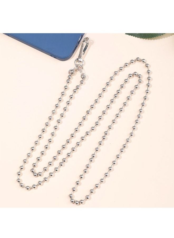 WooFree - Phone Lanyard Crossbody Neck Strap Silver Bead - Image 1