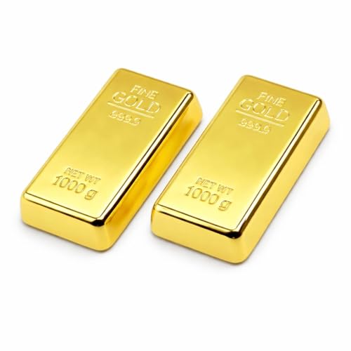 Awestuffs Glittering 24K Gold Finish Metal Bar Paper Weight for Home Office Use & Corporate Gift (2) - Image 1
