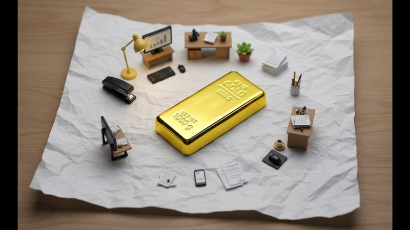 Awestuffs Glittering 24K Gold Finish Metal Bar Paper Weight for Home Office Use & Corporate Gift (2) - Image 4