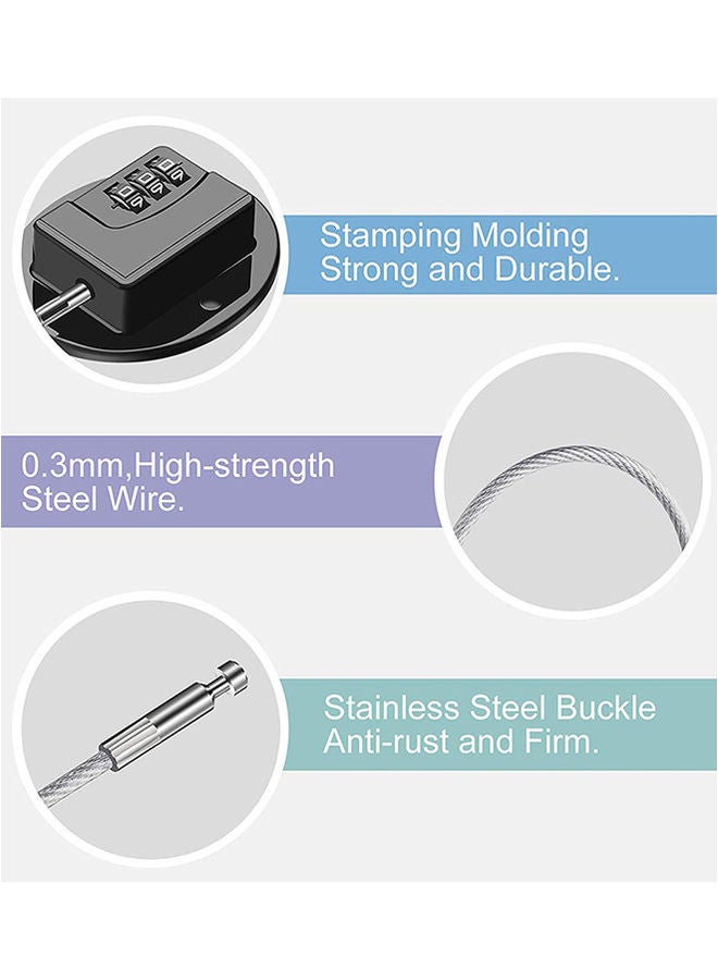 إسكدنيا مجموعة أقفال للثلاجة بكلمة مرور من قطعتين - لون أسود - Image 4