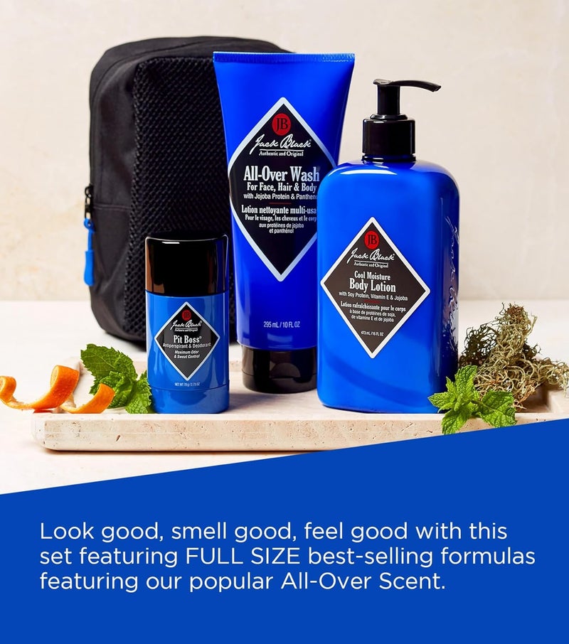 Jack Black Clean & Cool Body Basics Set - All-Over Wash, Pit Boss Deodorant, and Cool Moisture Body Lotion - Image 5