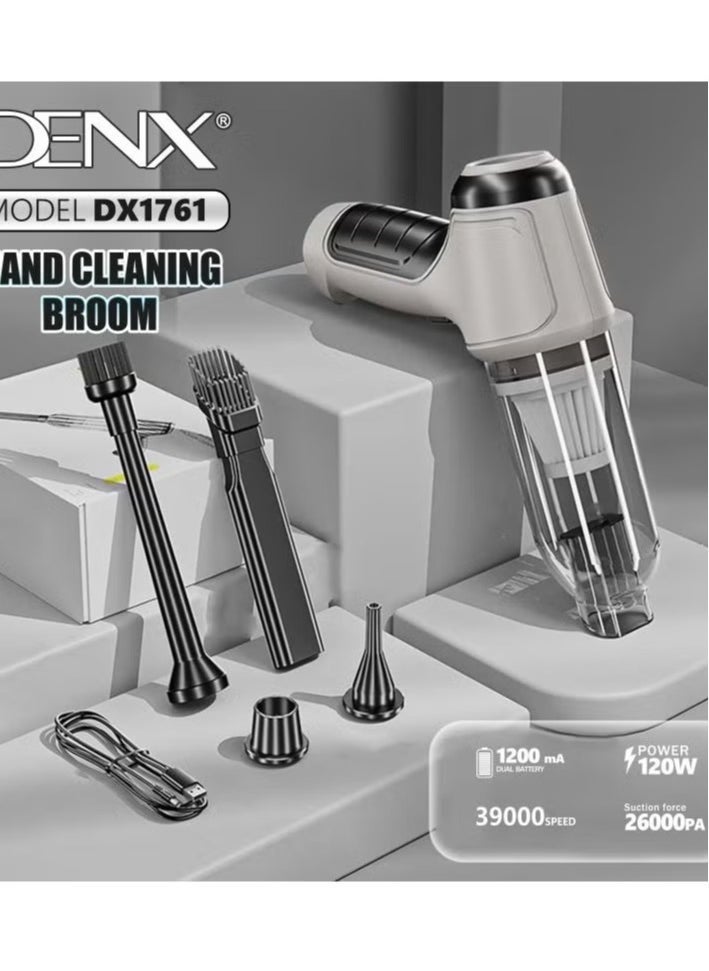 Denx Cordless Handheld Vacuum Cleaner (Suction And Blow) 3 In 1, Rechargeable, For Car, Home, Office, Computer - Image 3