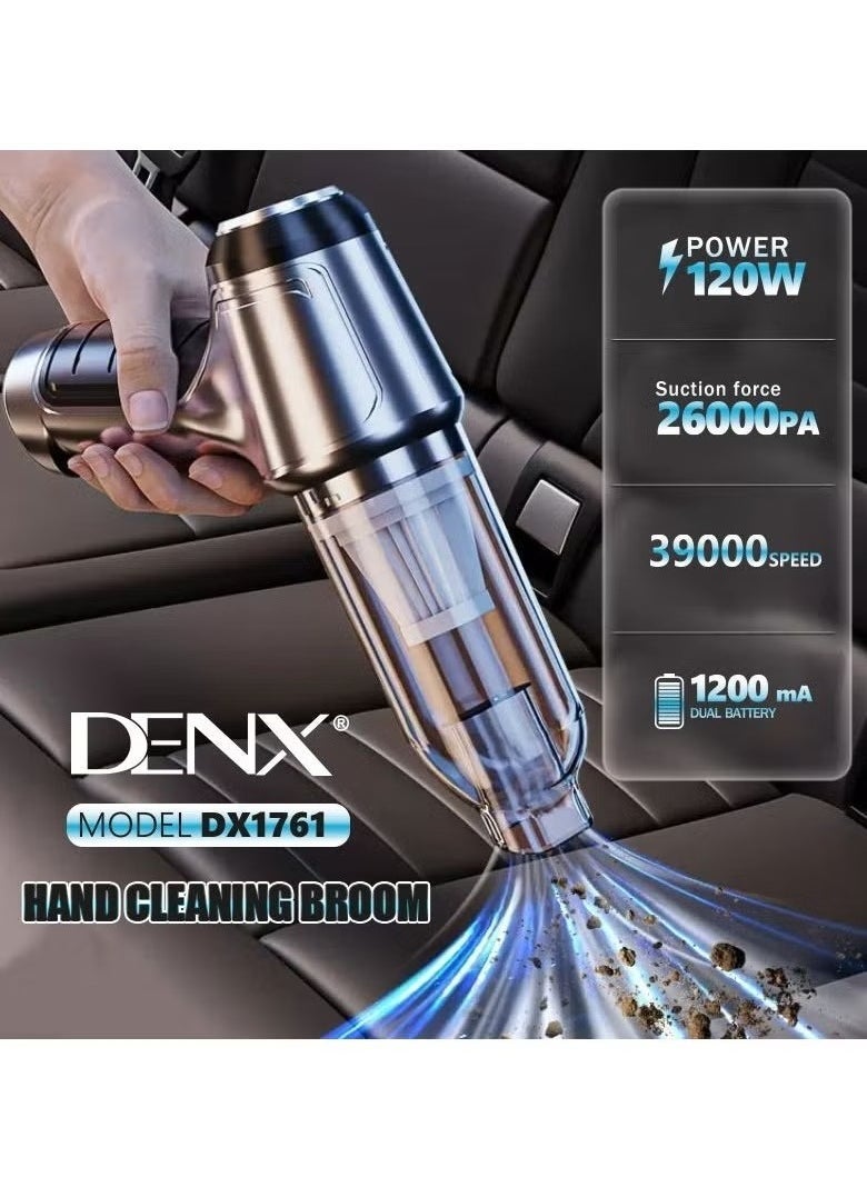 Denx Cordless Handheld Vacuum Cleaner (Suction And Blow) 3 In 1, Rechargeable, For Car, Home, Office, Computer - Image 2