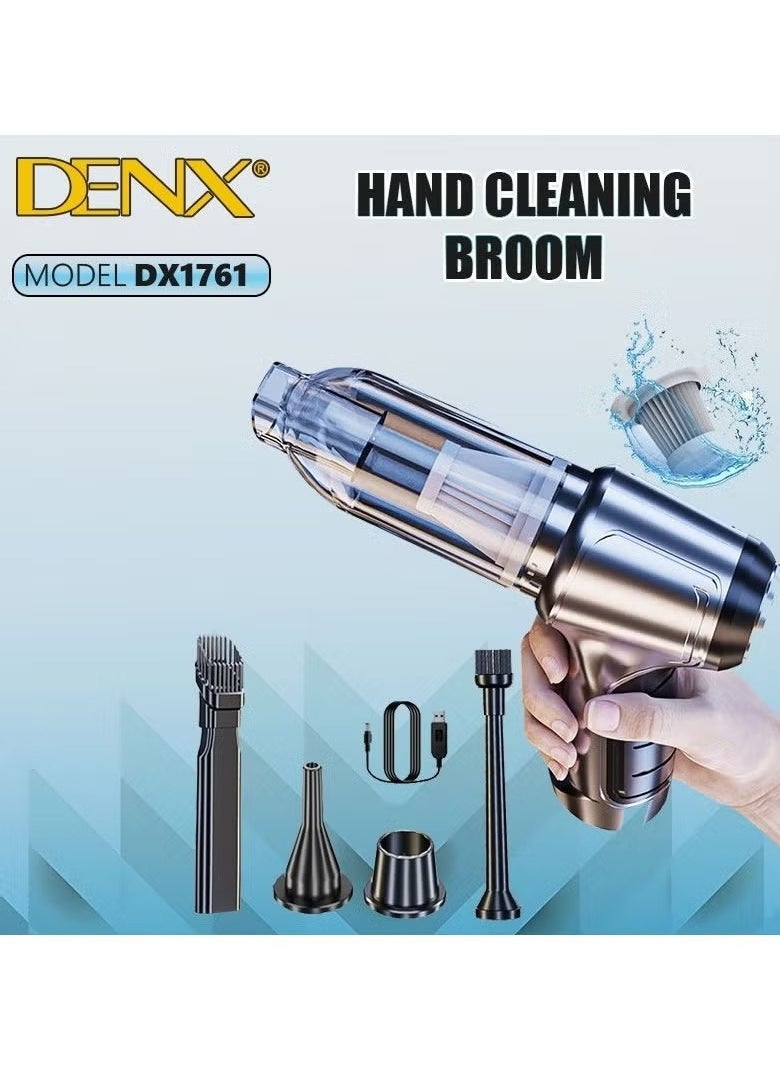 Denx Cordless Handheld Vacuum Cleaner (Suction And Blow) 3 In 1, Rechargeable, For Car, Home, Office, Computer - Image 4