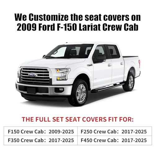 Aierxuan Rear Seat Covers for Ford F150 Crew Cab Regular Cab 2009-2025, F250 F350 F450 2017-2025 (Rear Seat/Black) - Image 4
