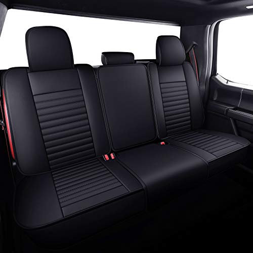 Aierxuan Rear Seat Covers for Ford F150 Crew Cab Regular Cab 2009-2025, F250 F350 F450 2017-2025 (Rear Seat/Black) - Image 1