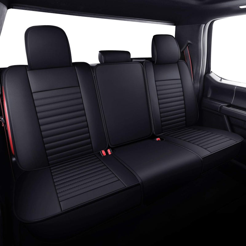 Aierxuan Rear Seat Covers for Ford F150 Crew Cab Regular Cab 2009-2025, F250 F350 F450 2017-2025 (Rear Seat/Black) - Image 5