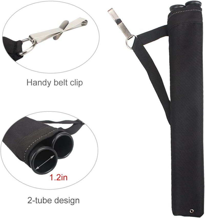 KRATARC Archery 2 Tube Hip Arrow Quiver Waist Hanged Carry Bag with Hook for Target Shooting - Image 2