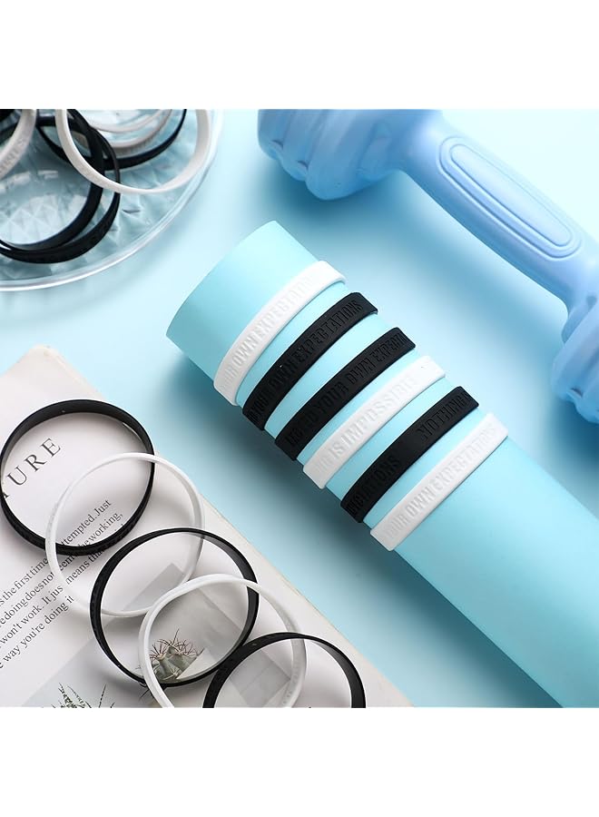 إيروريكس 24 قطعة من أساور المطاط ذات اللون الصلب من Greatness Is A Choice للبيع بالجملة، أساور سيليكون مطاطية فارغة، أساور مطاطية للنساء والرجال، هدايا - Image 5