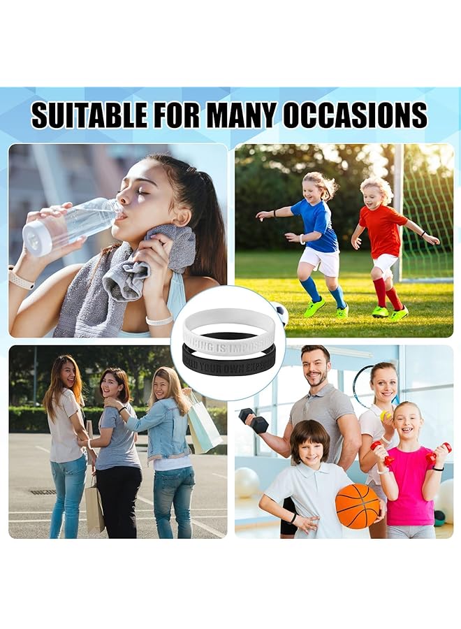 إيروريكس 24 قطعة من أساور المطاط ذات اللون الصلب من Greatness Is A Choice للبيع بالجملة، أساور سيليكون مطاطية فارغة، أساور مطاطية للنساء والرجال، هدايا - Image 4