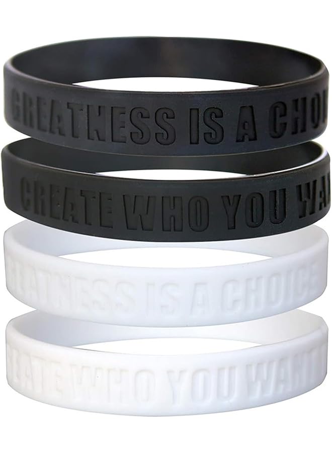 إيروريكس 24 قطعة من أساور المطاط ذات اللون الصلب من Greatness Is A Choice للبيع بالجملة، أساور سيليكون مطاطية فارغة، أساور مطاطية للنساء والرجال، هدايا - Image 1