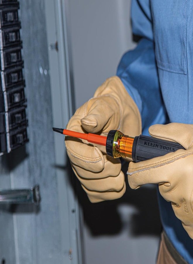 كلاين تولز مفك براغي معزول 32287 من Klein Tools، طقم مفكات براغي 2 في 1 مع شفرة قابلة للطي، رؤوس مربعة رقم 1 ورقم 2، شفرات مزدوجة الأطراف - Image 4