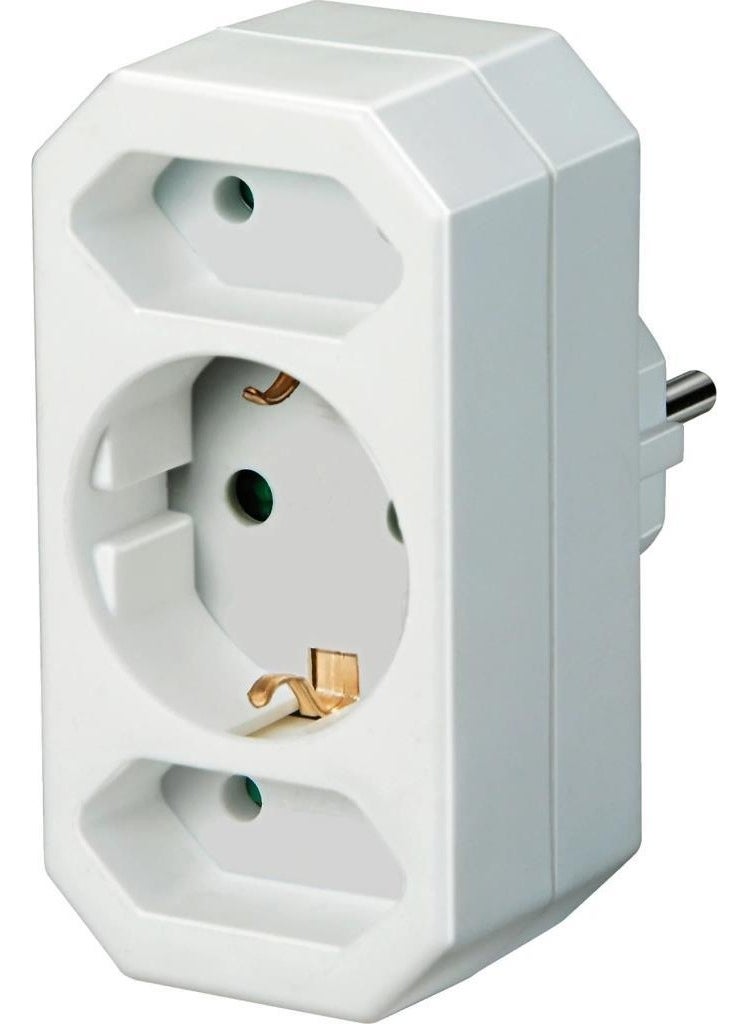 Brennenstuhl - Wireless Triple Socket Adapter with Increased Contact Protection White - Image 1
