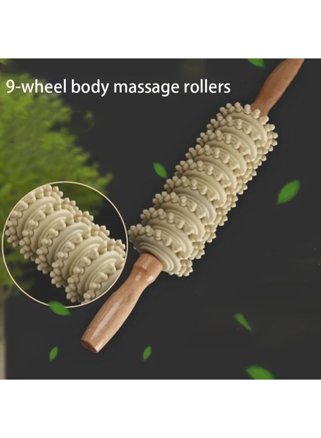 أسطوانة تدليك خشبية للجسم كامل لتمارين اليوغا واللياقة البدنية واسترخاء العضلات - Image 5