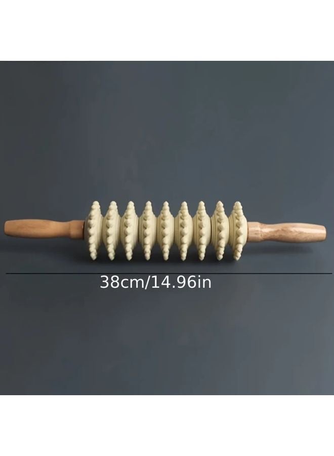 أسطوانة تدليك خشبية للجسم كامل لتمارين اليوغا واللياقة البدنية واسترخاء العضلات - Image 4