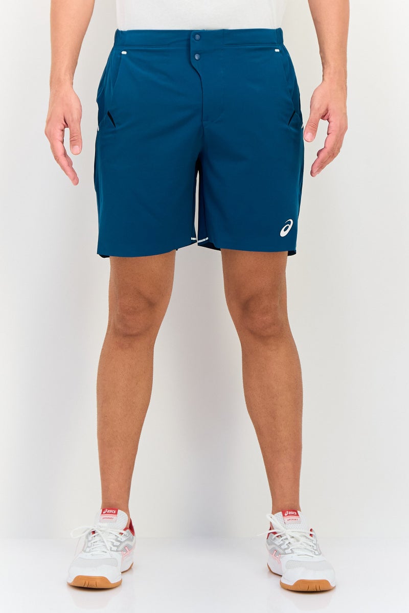 asics Men Sportswear Fit Tennis Shorts, Steel Blue - Image 1