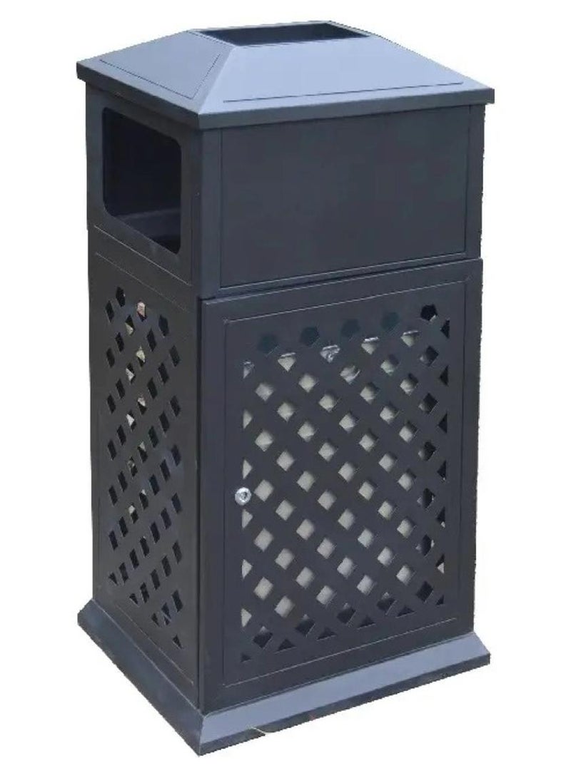 هويتك سلة مهملات خارجية متينة للاستخدام المنزلي والتجاري باللون الأسود - Image 1