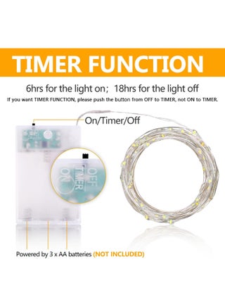 4 Pack Fairy String Lights with Timer, 5M 50 LED Micro Wire Fairy String Lights with Timer Indoor Outdoor Lighting, Bedroom, Wedding Decor, Birthday Party Decoration - view 2