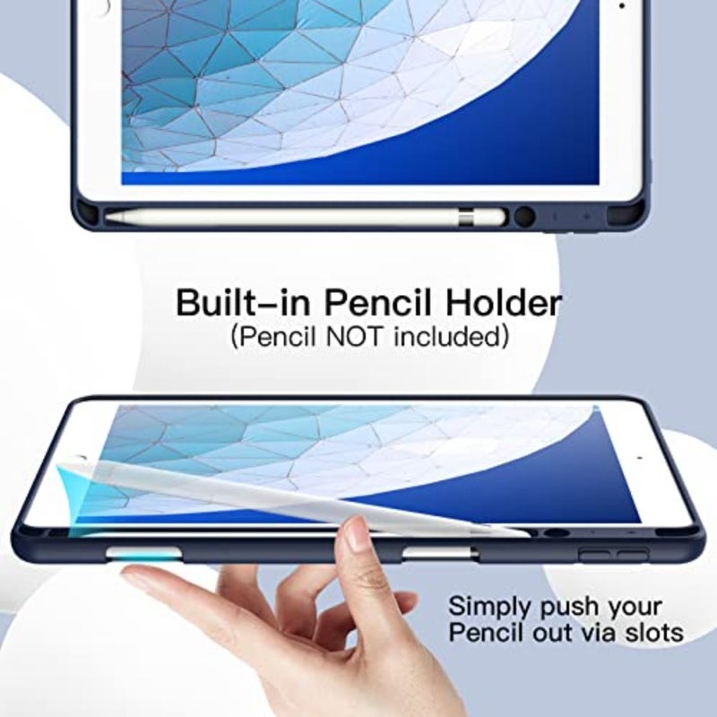 JETech Case for iPad Pro 10.5", iPad Air 3rd Gen 2019, Navy Cover Soft TPU Protection, Pencil Holder, Tri-Fold Stand, Pencil Charging Support, Shockproof Lightweight, Auto Wake/Sleep - Image 5