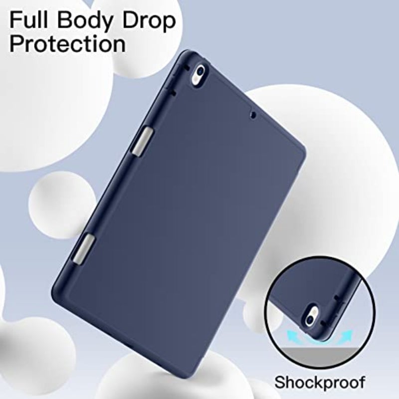 JETech Case for iPad Pro 10.5", iPad Air 3rd Gen 2019, Navy Cover Soft TPU Protection, Pencil Holder, Tri-Fold Stand, Pencil Charging Support, Shockproof Lightweight, Auto Wake/Sleep - Image 4