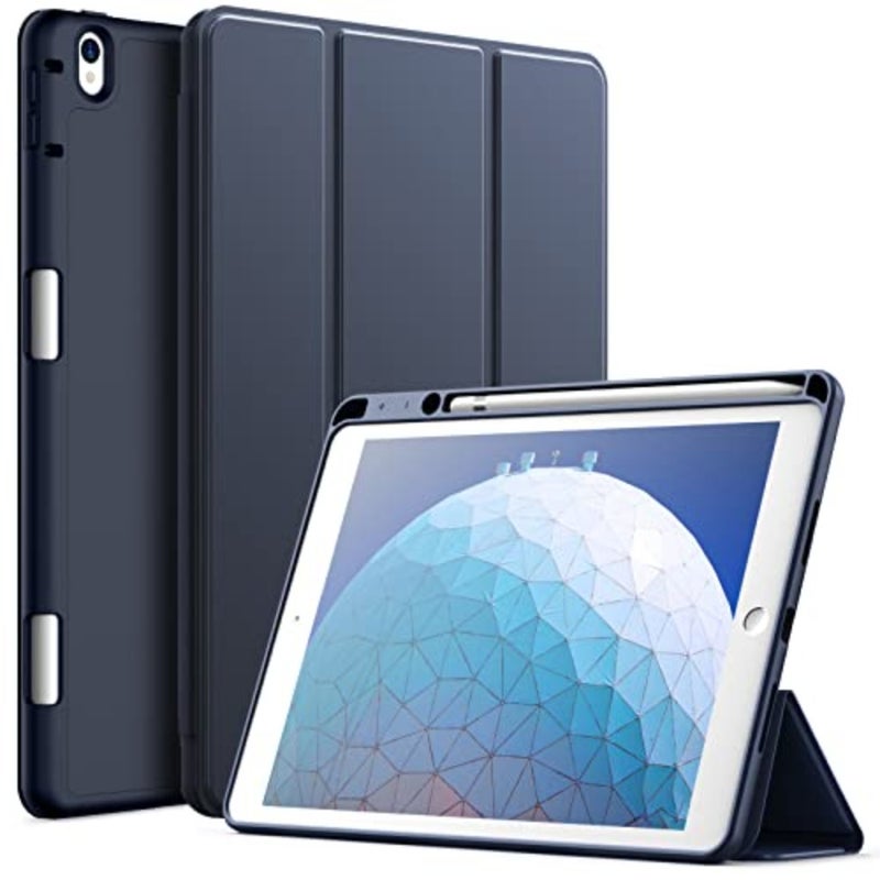 JETech Case for iPad Pro 10.5", iPad Air 3rd Gen 2019, Navy Cover Soft TPU Protection, Pencil Holder, Tri-Fold Stand, Pencil Charging Support, Shockproof Lightweight, Auto Wake/Sleep - Image 1