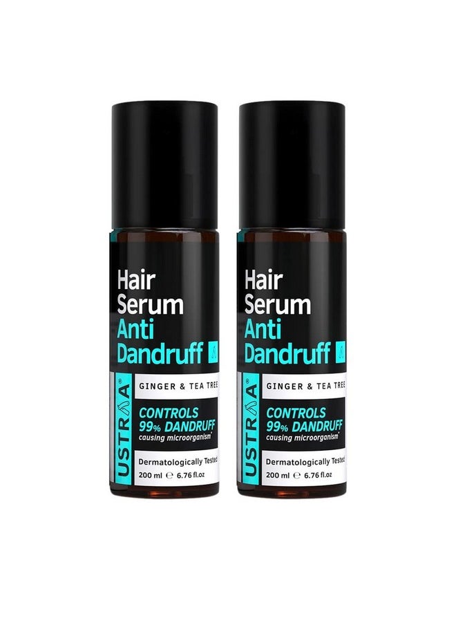 Ustraa - Hair Serum Antidandruff 2 X 200Ml Fights Dandruff With Tea Tree & Ginger Maintains Scalp Ph Prevents Growth Of Dandruffcausing Microorganisms No Sulphates No Paraben (Pack Of 2) - Image 1