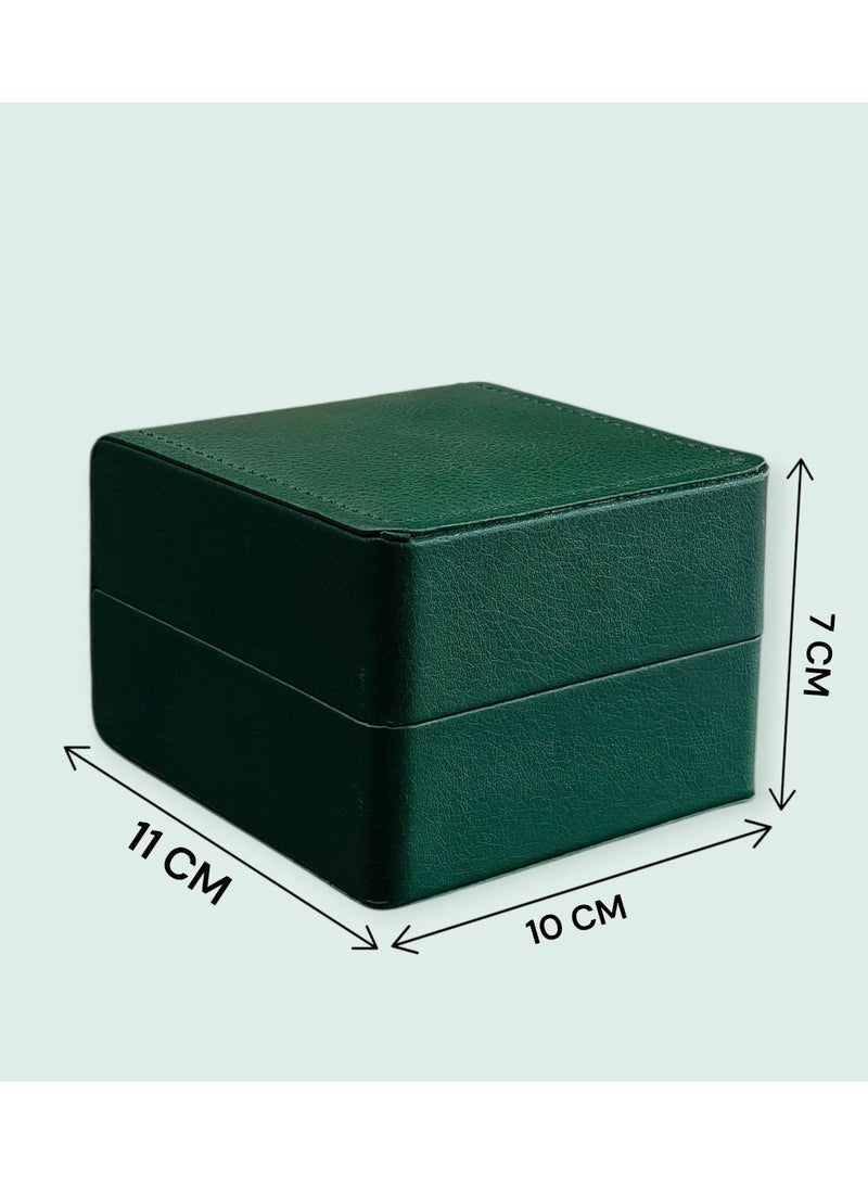 Al Seraj Luxury Watch Box | Premium Green Rexine Exterior with Soft Interior | Elegant Watch & Jewelry Storage Case for Travel, Display & Gift - Image 2