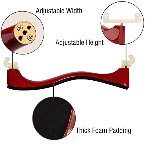 LMS Violin Shoulder Rest for 1/2 Size, Adjustable Shoulder Rest for Violin, with Height Adjustable Feet Comfortable Foam Pad for Kids Adults (1/2) - Image 5