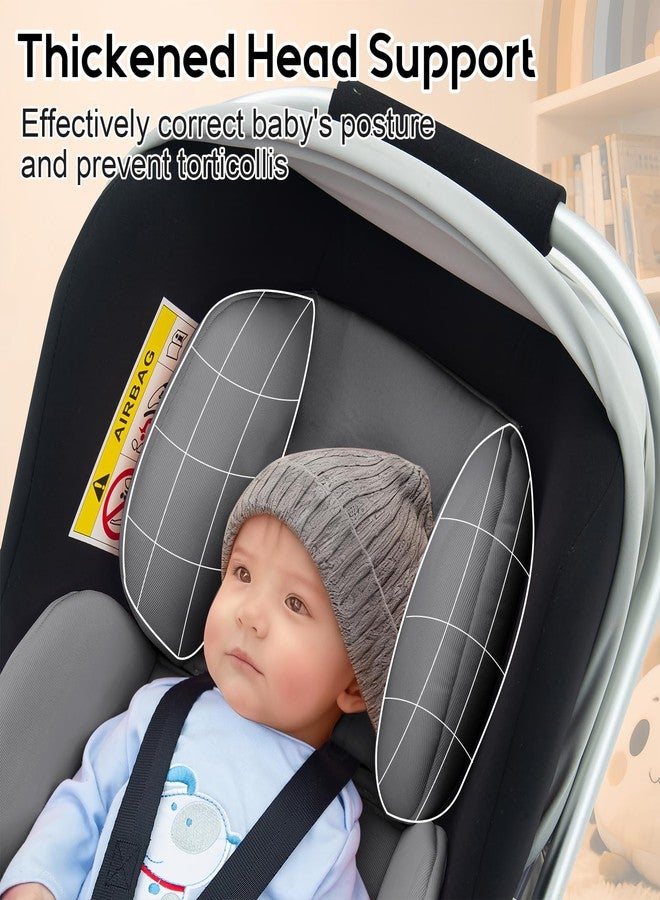 Kaseeous Thickened Carseat Head Support for Infant, Infant Car Seat Insert with Extra Headrest for Preemie to Newborn, Adjustable Baby Car Seat Cushion with Filled Natural Spong - Image 5
