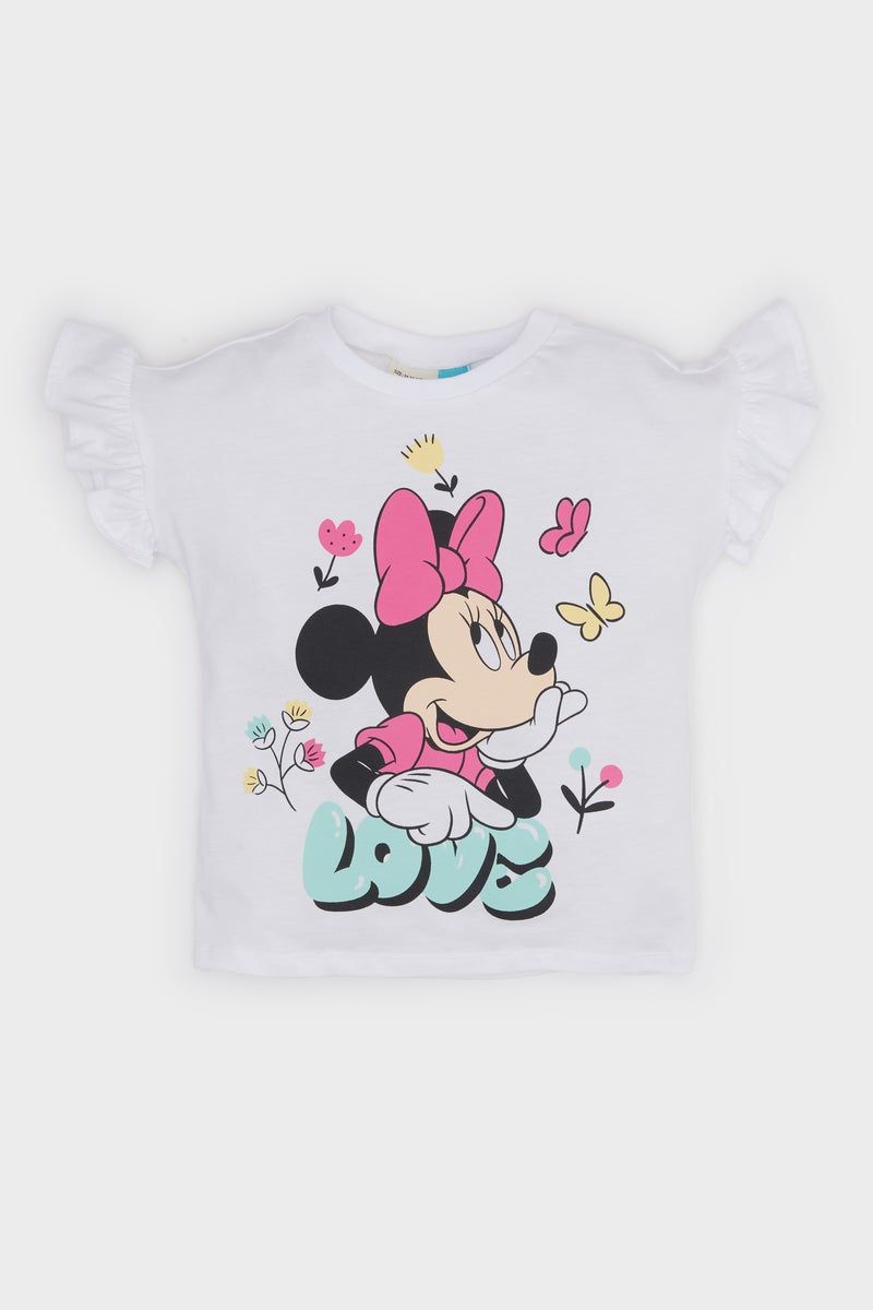 Baby Girl Regular Fit Mickey & Minnie Licensed Short Sleeve T Shirt