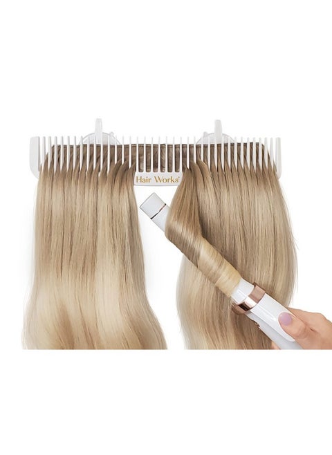 Hair Works ULTRA Hair Extension Holder - Professionally Designed to Securely Hold Extra Wide Wefts including Halos, Hand Tied Wefts, Beaded Wefts and Full Bundles While You Wash, Color, Style & Store