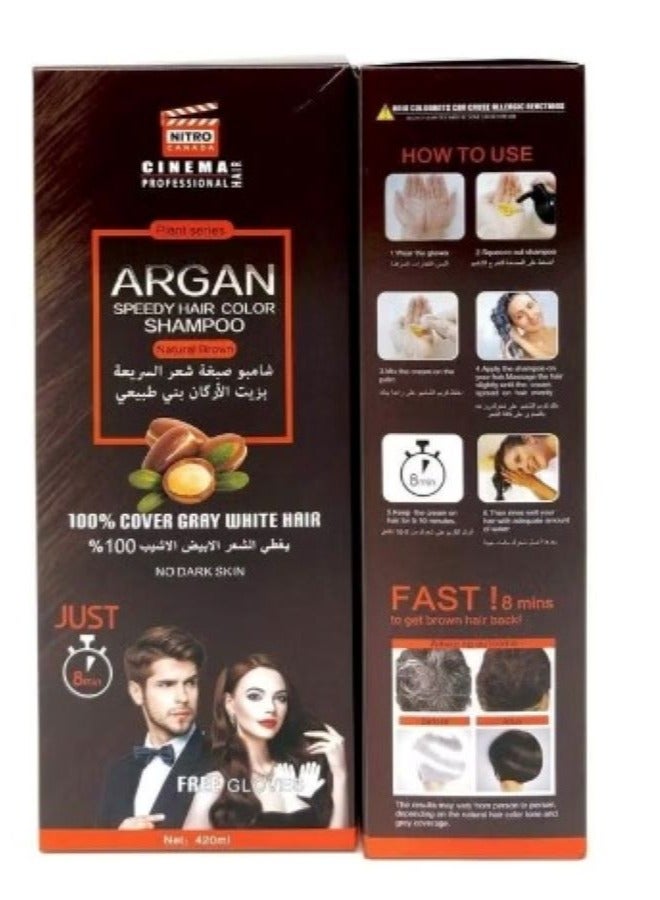 NITRO CANADA Natural Black Argan Hair Shampoo - Cinema Black Dye 420 ml - Image 4