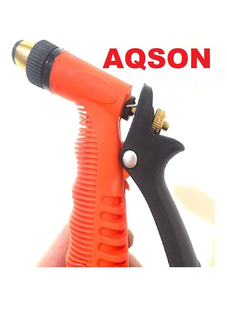 AQSON Garden Hose Spray Nozzle Water Sprayer Gun Garden Sprinkler Car Wash Supplies All-copper Water Gun Metal Water Nozzle Copper High-pressure Car Wash Home Gardening Water Gun Set (ORANGE) - Image 5