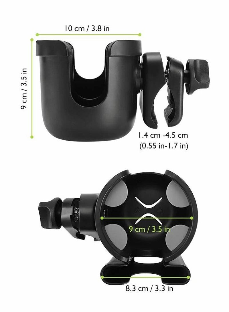 KASTWAVE Stroller Cup Holder, Cup Holder Bottle Rack Wheelchair Accessories and Stroller Accessories Cup Holder for Stroller with Phone Holder, 2 In 1 Bottle Holder for Stroller, Bike, Wheelchair - Image 2