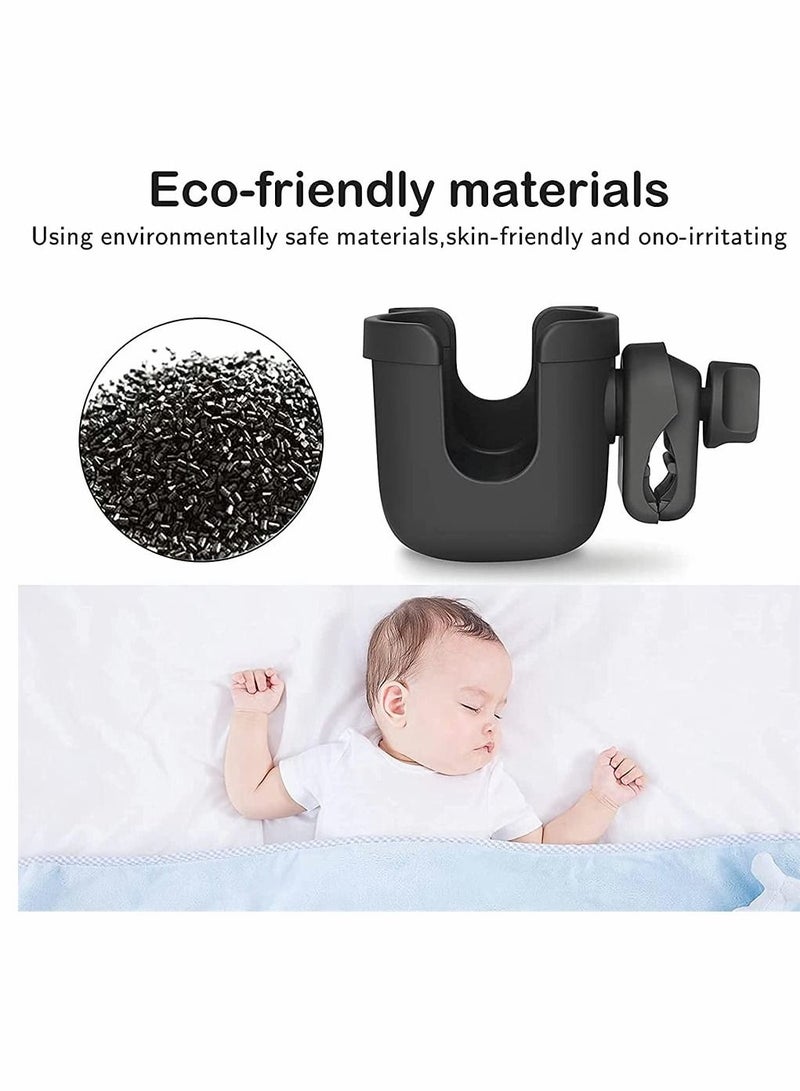 KASTWAVE Stroller Cup Holder, Cup Holder Bottle Rack Wheelchair Accessories and Stroller Accessories Cup Holder for Stroller with Phone Holder, 2 In 1 Bottle Holder for Stroller, Bike, Wheelchair - Image 4