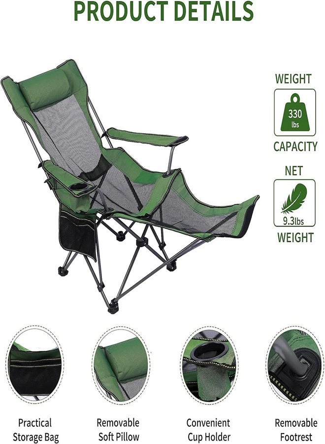 Cady One Folding chair for camping and trekking with footrest and side storage bag - Image 3