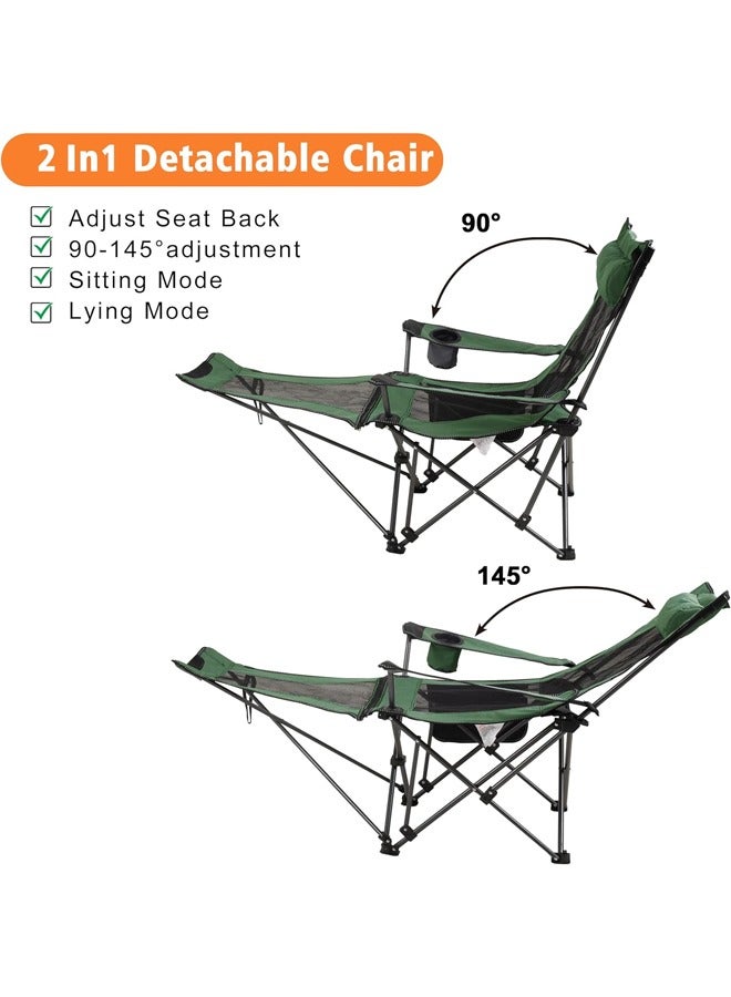 Cady One Folding chair for camping and trekking with footrest and side storage bag - Image 4