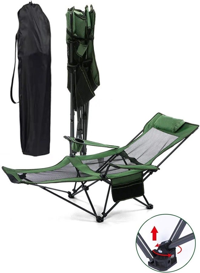 Cady One Folding chair for camping and trekking with footrest and side storage bag - Image 1