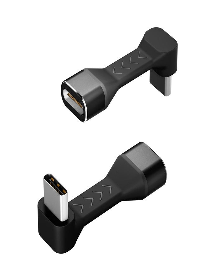 PeakDo USB-C Male to Female Adapter 90 Degree,18W Flexural USB Type C Adapter Extension for Steam Deck,ROG Ally,Switch,Laptop,Tablet and Mobile Phones,Supports 4K@60Hz,10Gbps Data Transfer(2 Pack) - Image 1