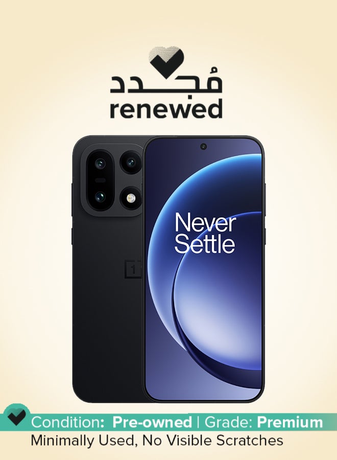 ون بلس مجدد - 15 ثنائي الشريحة إنفينيتي بلاك مع AI 12GB RAM 256GB 5G - النسخة الدولية - Image 1