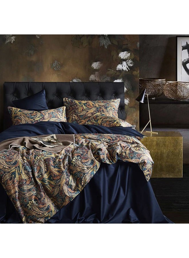 Cupocupa Floral Paisley Duvet Cover Queen Size Set Gold Classy Regal Themed Luxurious Bohemian Damask Medallion Bedding Collection 1 Duvet Cover with 2 Pillowcases (jl Queen) - Image 1