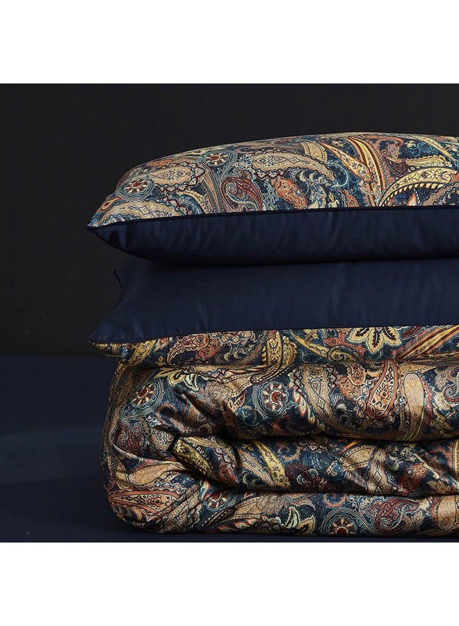 Cupocupa Floral Paisley Duvet Cover Queen Size Set Gold Classy Regal Themed Luxurious Bohemian Damask Medallion Bedding Collection 1 Duvet Cover with 2 Pillowcases (jl Queen) - Image 4
