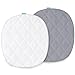 Biloban Bassinet Mattress Pad Cover Waterproof Fits 2124 Graco Pack nPlay Dome LX Bassinet Mattress Ultra Soft Breathable White and Grey - Image 2