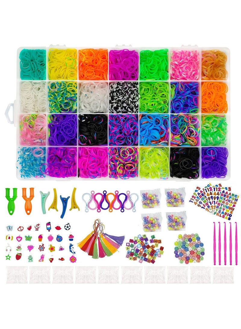 NIBEMINENT Bracelet Making Kit, 13000+ Rubber Bands for Bracelets in 30+ Assorted Colors - DIY Loom Kit Making, Arts and Crafts, Creativity Best Gift Kids Girls  - Image 1