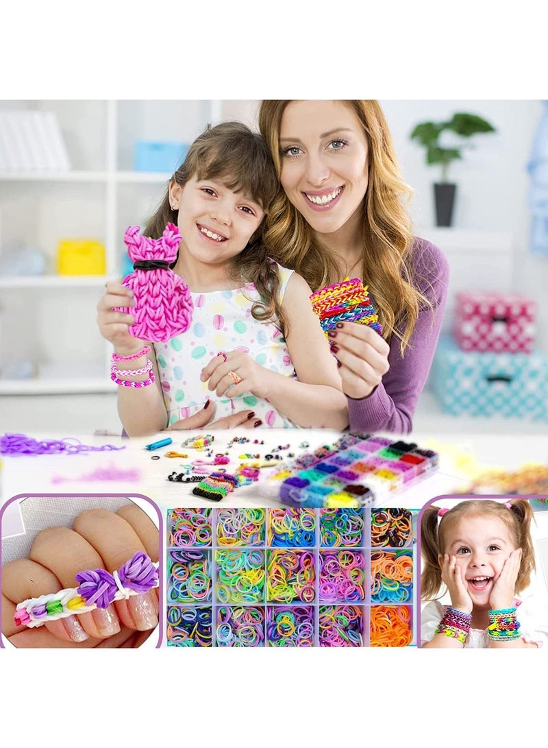 NIBEMINENT Bracelet Making Kit, 13000+ Rubber Bands for Bracelets in 30+ Assorted Colors - DIY Loom Kit Making, Arts and Crafts, Creativity Best Gift Kids Girls  - Image 2