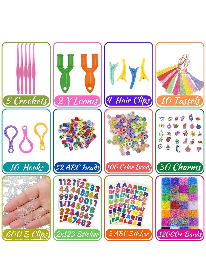 NIBEMINENT Bracelet Making Kit, 13000+ Rubber Bands for Bracelets in 30+ Assorted Colors - DIY Loom Kit Making, Arts and Crafts, Creativity Best Gift Kids Girls  - Image 3
