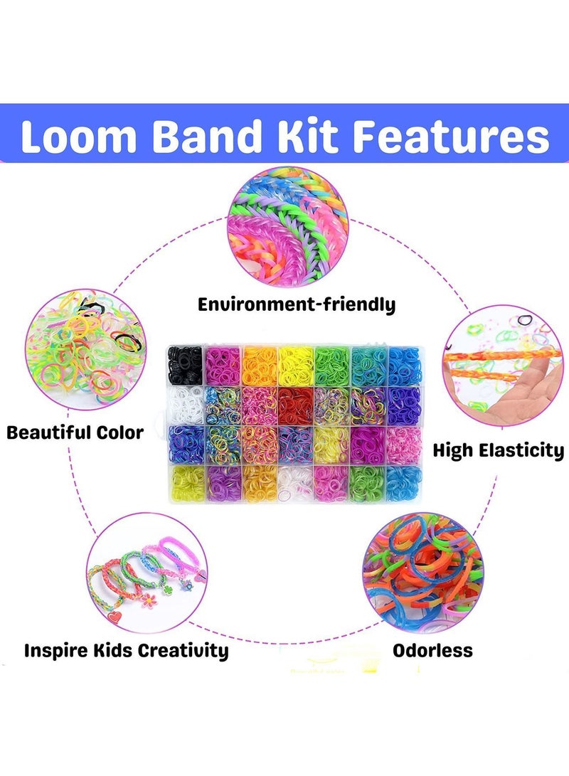 NIBEMINENT Bracelet Making Kit, 13000+ Rubber Bands for Bracelets in 30+ Assorted Colors - DIY Loom Kit Making, Arts and Crafts, Creativity Best Gift Kids Girls  - Image 4